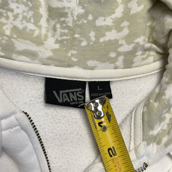 Vintage Y2K Vans Skate Hoodie Sweatshirt Mens Large 23x26 White Skateboard Zip - Picture 10 of 12